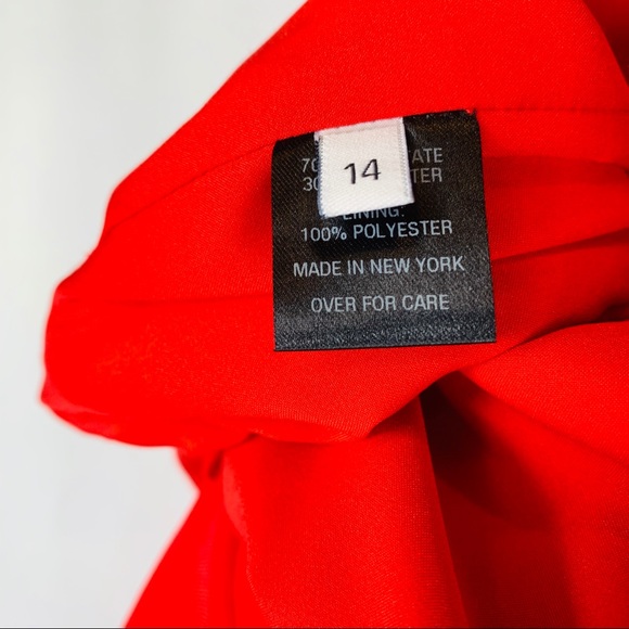 Kimora Lee Bell Sleeve V-Neck Red Cocktail Dress - Picture 5 of 7